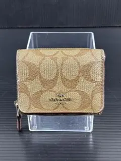 COACH 三つ折り財布 モノグラム ブラウン