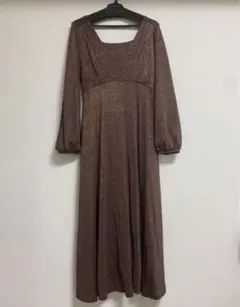 リリーブラウン　レースアップラメワンピース