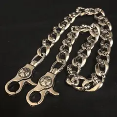 シルバー925 クロスカラビナ ダブルペーパーチェーン ウォレットチェーン シルバー925 クロスカラビナ ダブルペーパーチェーン ウォレット
