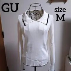 GU ベージュホワイト 長袖カットソー M