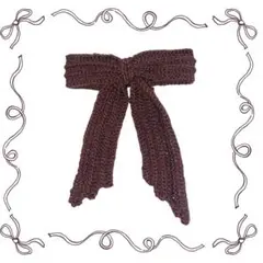 【handmade】 羽リボンブローチ　ブラウン