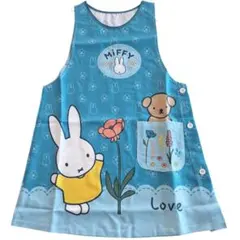 【新品】保育士エプロン　ミッフィーブルー