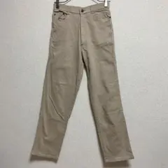 ストレッチ ストレートパンツ ベージュ チノパン 美脚 淡色コーデ M