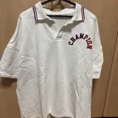 CHAMPION ホワイト ポロシャツ L