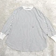 PUAL CE CIN ピュアルセシン　長袖ストライプシャツ　カットソー　白黒