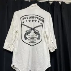 ロアーLOVE AND PEACE 七分シャツ ホワイト　サイズ1のサムネイル