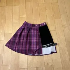 ROMWE チェック柄プリーツスカート XS