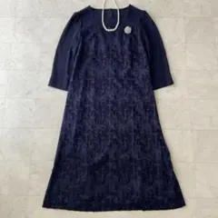 ✨極美品✨ドレスデコ　フォーマル　ワンピース　ドレス　セレモニー　ネイビー　9号