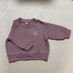 【無印良品】ベビー　あたまするっと二重編み刺繍入りスウェットシャツ