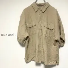 【ニコアンド】オーバーサイズシャツ M 綿100% 麻 シンプル かっこいい