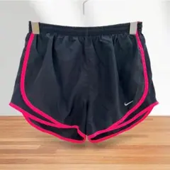 ナイキ ショートパンツ 裾ラウンド 無地 S 黒 桃 ポリエステル ランニング