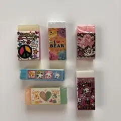 平成　可愛い消しゴム6個セット　クラックスのサムネイル