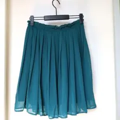 UNIQLO ユニクロ シフォン プリーツスカート グリーン Mサイズ