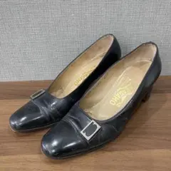 美品】Ferragamoフェラガモ スエード レザー コンビシューズ 黒 - メルカリ
