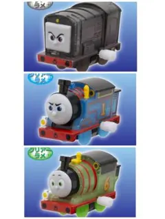 新品　クリアラメ(トーマス、パーシー、ディーゼル)ゼンマイ　カプセルプラレール