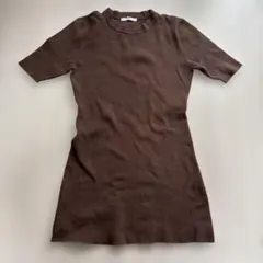 SLY ブラウン 半袖ミニワンピース