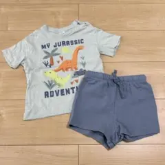 セットアップ　男の子　キッズ　ベビー　86cm 恐竜　90 H&M 短パン　半袖