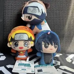 NARUTO 日向ネジ ロック・リー 我愛羅 チビちびぐるみ 一族家紋缶