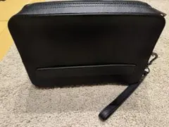 コーチ　COACH ブラックレザー クラッチバッグ