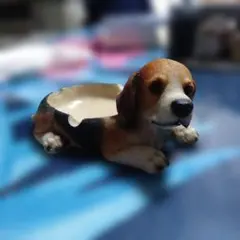 新品未使用　ビーグル犬　陶器灰皿
