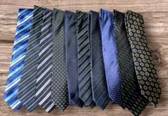 ネクタイ 青系10本セット 多様なデザイン