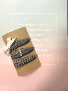 ストライプデザイン ヘアクリップ 3個セット