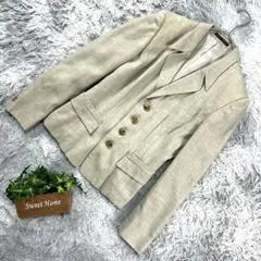 良品❗️【INED】イネド 4つボタンテーラードジャケット (2)薄灰緑