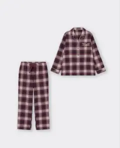 GU フランネルパジャマ 長袖&ロングパンツ チェック柄 Sサイズのサムネイル