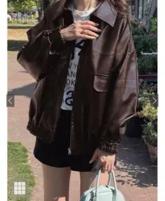 襟2Wayオーバーサイズレザーブルゾン［ze863］