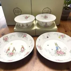 ピーターラビット パスタカレー皿2・サラダボウル2 山加商店 日本製 4点セットのサムネイル