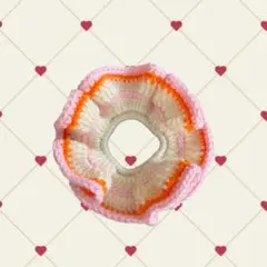 シュシュ ハンドメイド 編み物 かぎ針編み 手編み レトロ