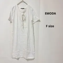 EMODA ADDITION エモダ　カットソーワンピース　F ホワイト　半袖のサムネイル