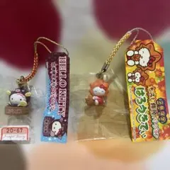 可愛い♡ハローキティ広島限定！アナゴ・もみじ饅頭バージョン　根付け２個セットのサムネイル