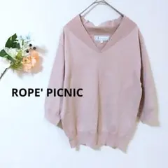 52 ロペピクニック 五分袖 トップス カットソー Vネック シンプル 無地