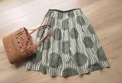 美品Sally Scott サリースコットニューヨーカー綿麻混フレアスカートのサムネイル