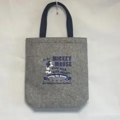 ミッキーマウス フェルトトートバッグ 未使用 マチあり ディズニー グレー