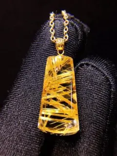 ⭐︎【天然】タイチンルチルクオーツ ペンダントトップ k18 2.1g