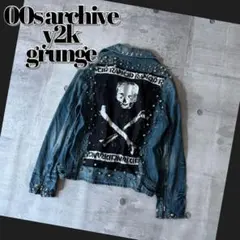 2000's remake denim riders jacket y2k