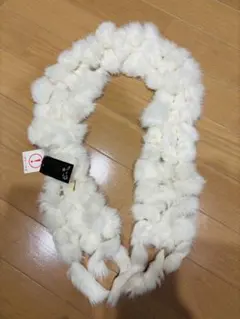 天然うさぎ毛 ラビットファー ストール ホワイト
