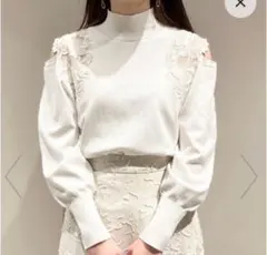 スナイデル snidel シアーニットプルオーバー アイボリー