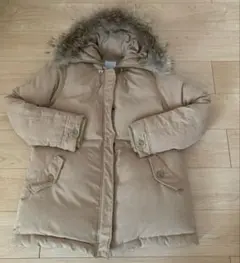 ☆LOWRY'S FARM #ダウン【L】ファー ベージュ【クリーニング済】