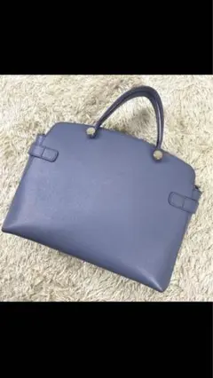 良品 フルラ 2wayハンドバッグ アガタ ショルダー レザー ブルーグレー