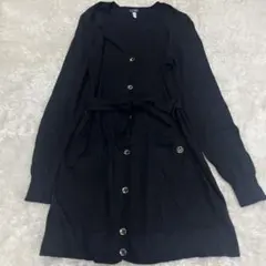 ARMANI JEANS ロングカーディガン　ウエストベルト　黒のサムネイル
