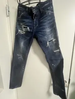 DSQUARED2 ダメージ加工 スキニーデニム ダークブルー 40サイズ - メルカリ