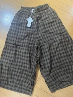 TUTIE. 新品、未使用品ブラウンチェック ワイドパンツ