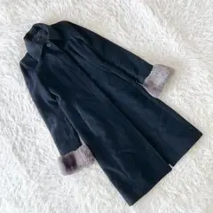 《ビドンナ》 (36) カシミヤ混ステンカラーコート 比翼ボタン スタンダード