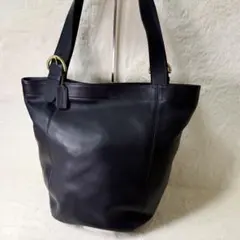 珍品 COACH オールドコーチ グラブタンレザートートバッグ コスタリカ製 黒
