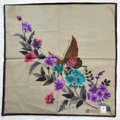 SAITO SANSAI COLLECTION 花と蝶のハンカチ　訳あり