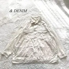 B1【&DENIM】デニムジャケット　アイボリー　オーバーサイズ　M 綿