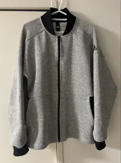 アディダスadidas クォーターニットフルジップジャケット Lサイズ グレー